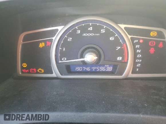 2009 Honda Civic Cpe DX with VIN 2HGFG12269H007541, listed as a Copart auction lot 78618534 with 190,746 mi miles and Salvage Title. Bid and sale history available at carsss.com. Image 9.