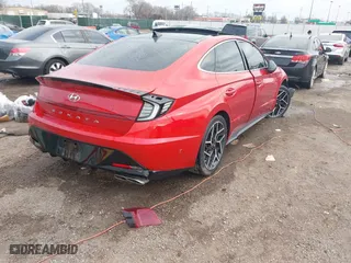 2021 Hyundai Sonata N Line with VIN 5NPEK4JC3MH108198, listed as a IAAI auction lot 41513348 with 41,401 mi miles. Bid and sale history available at carsss.com. Image 4.