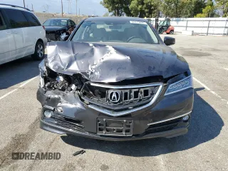 2015 Acura TLX Advance with VIN 19UUB2F79FA010350, listed as a Copart auction lot 52215895 with 82,414 mi miles and Salvage title. Bid and sale history available at DreamBid. Image 5.