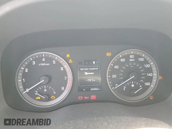 2017 Hyundai Tucson Sport with VIN KM8J3CA20HU301462, listed as a Copart auction lot 54178935 with 42,940 mi miles and Salvage Title. Bid and sale history available at DreamBid. Image 9.
