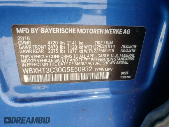 2016 BMW X1 xDrive28i with VIN WBXHT3C30G5E50932, listed as a Copart auction lot 64248842 with 104,417 mi miles. Bid and sale history available at carsss.com. Image 10.