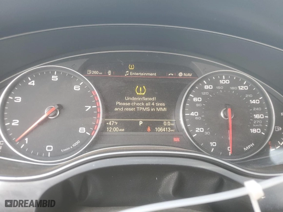 2012 Audi A7 3.0 Premium Plus with VIN WAUYGAFC0CN158252, listed as a Copart auction lot 54354425 with 106,413 mi miles and Clean Title. Bid and sale history available at carsss.com. Image 9.