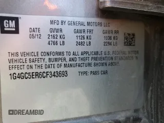 2012 Buick LaCrosse Leather с VIN 1G4GC5ER6CF343693, выставлен на аукционе Copart как лот 53848505 с пробегом 159 375 миль миль и Списание • Salvage title. История ставок и продаж доступна на DreamBid. Изображение 13.