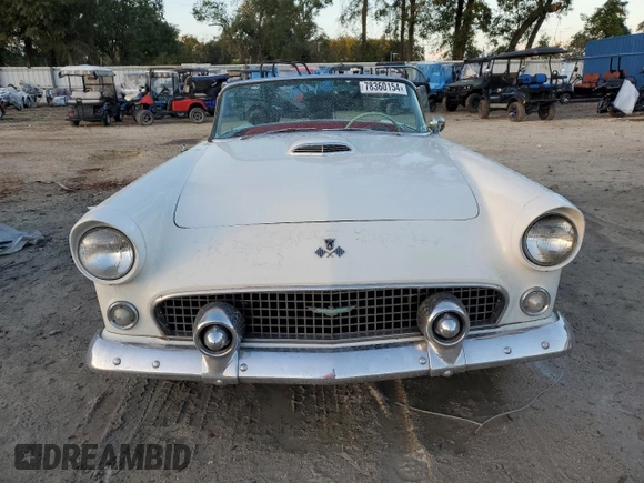 1955 Ford Thunderbird with VIN P5FH131649, listed as a Copart auction lot 78360154 with 35,746 mi miles and Salvage Title. Bid and sale history available at DreamBid. Image 5.