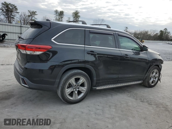 2018 Toyota Highlander Limited with VIN 5TDYZRFH7JS239666, listed as a Copart auction lot 44755665 with 61,232 mi miles and Salvage title. Bid and sale history available at DreamBid. Image 3.