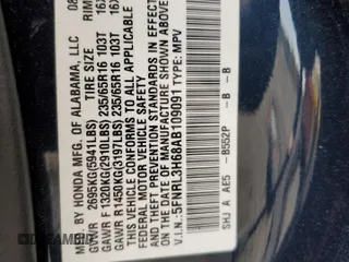 2010 Honda Odyssey EX-L with VIN 5FNRL3H68AB109091, listed as a Copart auction lot 53377325 with 208,820 mi miles and Salvage Title. Bid and sale history available at carsss.com. Image 15.