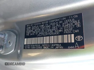 2007 Toyota Yaris with VIN JTDJT923975093430, listed as a IAAI auction lot 41755223 with 203,217 mi miles and . Bid and sale history available at DreamBid. Image 9.