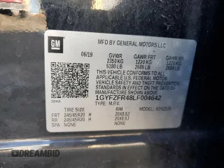 2020 Cadillac XT4 AWD Sport with VIN 1GYFZFR48LF004642, listed as a Copart auction lot 89088095 with 120,463 mi miles and Salvage title. Bid and sale history available at DreamBid. Image 13.