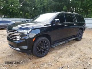 2022 Chevrolet Suburban High Country with VIN 1GNSKGKL4NR167667, listed as a Copart auction lot 59967575 with 45,694 mi miles and Salvage title. Bid and sale history available at DreamBid. Image 1.