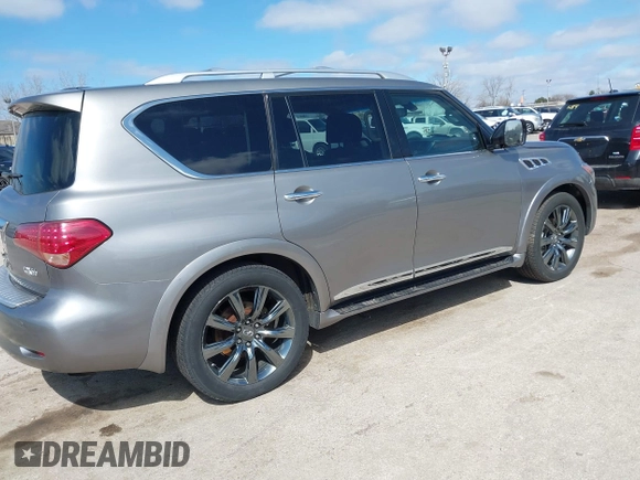 2013 Infiniti QX56 with VIN JN8AZ2NC4D9330559, listed as a IAAI auction lot 41897383 with 1 mi miles. Bid and sale history available at carsss.com. Image 4.