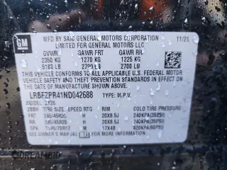 2022 Buick Envision Essence with VIN LRBFZPR41ND042688, listed as a Copart auction lot 44370945 with 34,088 mi miles and Salvage Title. Bid and sale history available at carsss.com. Image 13.