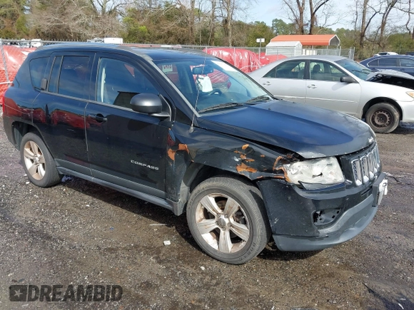 2012 Jeep Compass Latitude with VIN 1C4NJCEB3CD602600, listed as a IAAI auction lot 41567361 with 181,847 mi miles. Bid and sale history available at carsss.com. Image 1.