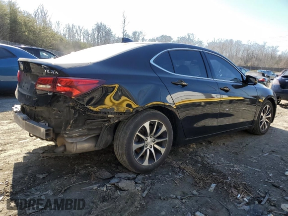 2015 Acura TLX with VIN 19UUB1F38FA024618, listed as a Copart auction lot 46225745 with 158,286 mi miles and Salvage Title. Bid and sale history available at carsss.com. Image 3.