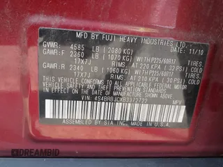 2011 Subaru Outback Limited with VIN 4S4BRBJCXB3372722, listed as a IAAI auction lot 42399740 with 122,185 mi miles and . Bid and sale history available at DreamBid. Image 9.