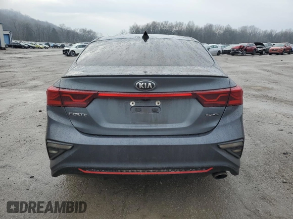 2021 Kia Forte GT-Line with VIN 3KPF34AD7ME316731, listed as a Copart auction lot 43587045 with 149,528 mi miles and Salvage Title. Bid and sale history available at carsss.com. Image 6.