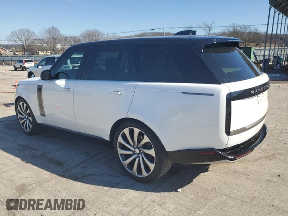 2023 Land Rover Range Rover SE with VIN SALKP9FU1PA009600, listed as a Copart auction lot 43572465 with 23,121 mi miles and Salvage Title. Bid and sale history available at carsss.com. Image 2.