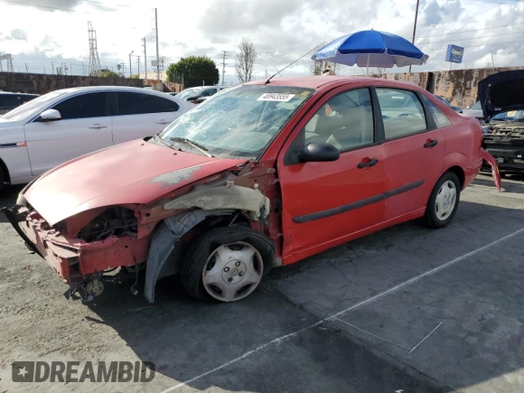 2001 Ford Focus LX with VIN 1FAFP33P91W151083, listed as a Copart auction lot 48943555 with 157,848 mi miles and Salvage Title. Bid and sale history available at carsss.com. Image 1.