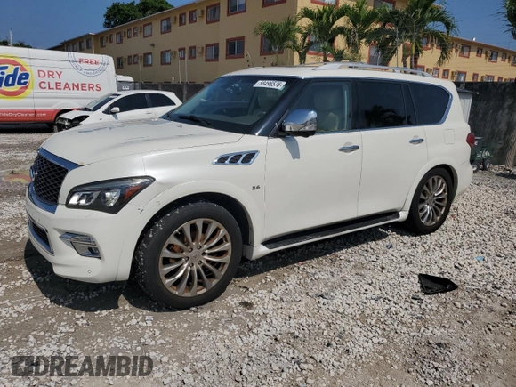 2015 Infiniti QX80 with VIN JN8AZ2NE9F9080904, listed as a Copart auction lot 58496575 with 87,240 mi miles and Clean title. Bid and sale history available at DreamBid. Image 1.