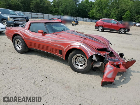 1980 Chevrolet Corvette with VIN 1Z878AS403224, listed as a Copart auction lot 59128755 with 486,848 mi miles and Salvage title. Bid and sale history available at DreamBid. Image 4.