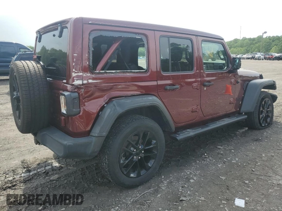 2021 Jeep Wrangler Unlimited Sport S with VIN 1C4HJXDGXMW785601, listed as a Copart auction lot 57342445 with 57,147 mi miles and Salvage title. Bid and sale history available at DreamBid. Image 3.