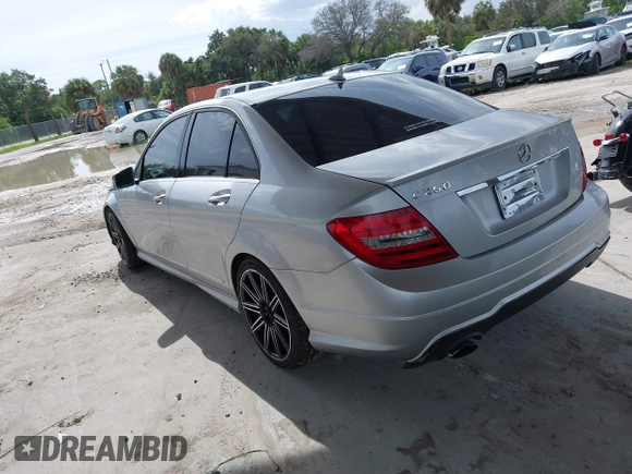 2012 Mercedes-Benz C-Class C 250 Sport with VIN WDDGF4HB8CA704655, listed as a IAAI auction lot 40293590 with 156,117 mi miles. Bid and sale history available at carsss.com. Image 3.