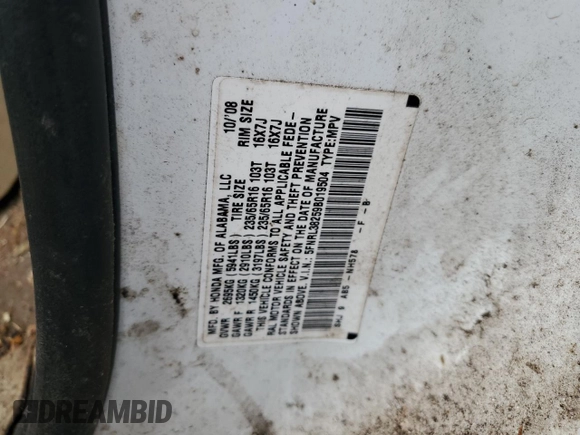 2009 Honda Odyssey LX z VIN 5FNRL38259B019504, wystawiony jako Copart lot #43426255 z przebiegiem 264 606 mil mil oraz Czysty tytuł • Clean title. Historia ofert i sprzedaży dostępna na DreamBid. Obrazek 13.