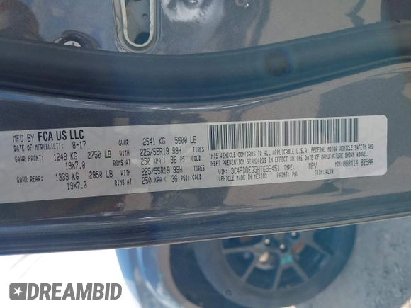 2017 Dodge Journey GT with VIN 3C4PDDEG5HT696451, listed as a IAAI auction lot 42167187 with 82,728 mi miles and . Bid and sale history available at DreamBid. Image 9.