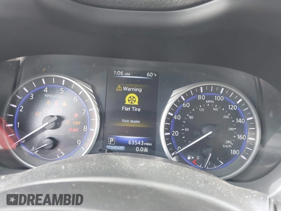 2016 Infiniti Q50 Premium with VIN JN1EV7AR2GM341628, listed as a IAAI auction lot 41898412 with 63,543 mi miles and . Bid and sale history available at DreamBid. Image 7.