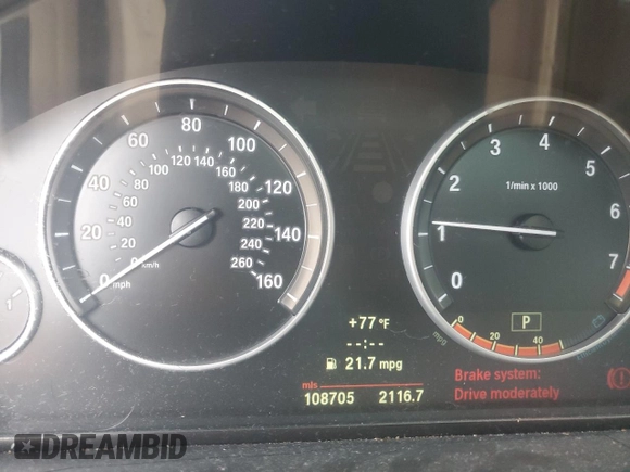 2011 BMW 5 Series 535i with VIN WBAFR7C50BC806368, listed as a Copart auction lot 51982855 with 108,705 mi miles and Salvage Title. Bid and sale history available at carsss.com. Image 9.