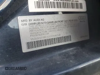 2010 Audi A4 2.0T Premium Plus with VIN WAUWFAFL5AA068058, listed as a Copart auction lot 87261144 with 213,891 mi miles and Salvage Title. Bid and sale history available at carsss.com. Image 13.