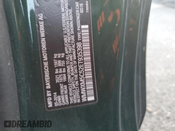 2014 MINI Hardtop with VIN WMWXM5C52ET935398, listed as a Copart auction lot 83096224 with 80,661 mi miles and Salvage Title. Bid and sale history available at DreamBid. Image 12.