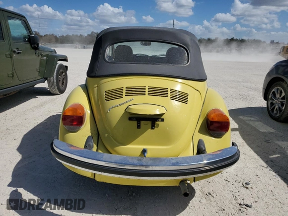 1979 Volkswagen Beetle with VIN 1592027887, listed as a Copart auction lot 77091064 with 19,097 mi miles and Salvage Title. Bid and sale history available at DreamBid. Image 6.