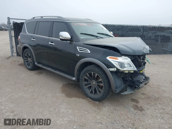 2018 Nissan Armada Platinum with VIN JN8AY2NF8J9333263, listed as a IAAI auction lot 41486915 with 126,536 mi miles. Bid and sale history available at carsss.com. Image 1.