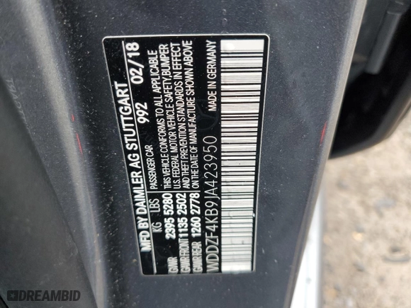 2018 Mercedes-Benz E-Class E 300 with VIN WDDZF4KB9JA423950, listed as a Copart auction lot 71795104 with 40,667 mi miles and Salvage Title. Bid and sale history available at carsss.com. Image 12.