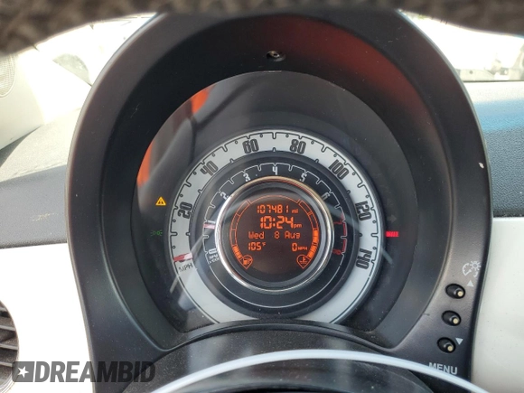 2013 FIAT 500 Pop with VIN 3C3CFFARXDT543669, listed as a Copart auction lot 64360145 with 107,481 mi miles and Salvage title. Bid and sale history available at DreamBid. Image 9.