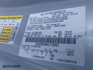 2019 Ford Mustang EcoBoost with VIN 1FA6P8TH0K5172045, listed as a IAAI auction lot 41408069 with 76,150 mi miles. Bid and sale history available at carsss.com. Image 9.