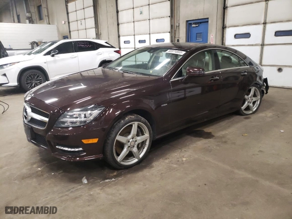 2012 Mercedes-Benz CLS-Class CLS 550 with VIN WDDLJ9BB6CA028418, listed as a Copart auction lot 88874865 with 102,892 mi miles and Salvage Title. Bid and sale history available at carsss.com. Image 1.