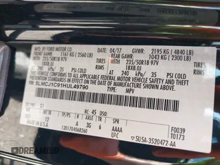 2017 Lincoln MKC Premiere с VIN 5LMCJ1C91HUL49790, выставлен на аукционе IAAI как лот 42422005 с пробегом 99 093 миль миль и . История ставок и продаж доступна на DreamBid. Изображение 9.
