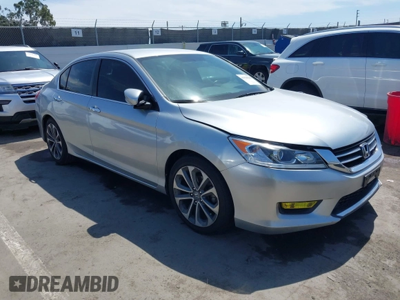 2014 Honda Accord Sport with VIN 1HGCR2F56EA208419, listed as a IAAI auction lot 41936540 with 148,514 mi miles and . Bid and sale history available at DreamBid. Image 1.