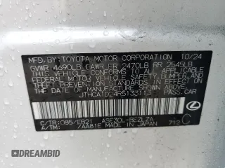 2024 Lexus IS 300 with VIN JTHCA1D24R5133113, listed as a Copart auction lot 58919935 with 4,780 mi miles and Salvage title. Bid and sale history available at DreamBid. Image 13.