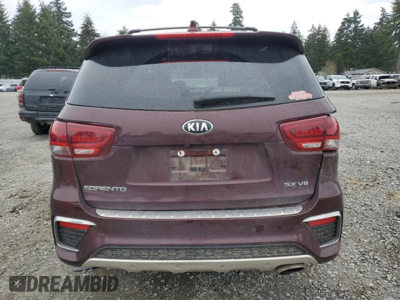 2020 Kia Sorento SX z VIN 5XYPKDA50LG696187, wystawiony jako Copart lot #50215335 z przebiegiem 95 243 mil mil oraz Szkoda całkowita • Salvage title. Historia ofert i sprzedaży dostępna na DreamBid. Obrazek 6.