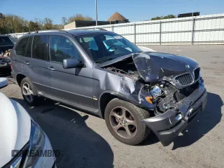 2002 BMW X5 3.0i with VIN 5UXFA53552LP30630, listed as a Copart auction lot 75921764 with 157,669 mi miles and Salvage Title. Bid and sale history available at carsss.com. Image 4.