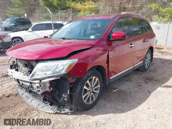 2014 Nissan Pathfinder SV with VIN 5N1AR2MM6EC703140, listed as a IAAI auction lot 42020415 with 127,620 mi miles. Bid and sale history available at carsss.com. Image 17.