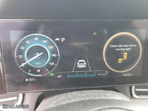 2022 Hyundai Elantra Hybrid Limited with VIN KMHLN4AJXNU019115, listed as a Copart auction lot 45659325 with 74,250 mi miles and Salvage Title. Bid and sale history available at carsss.com. Image 9.