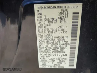 2005 Nissan Xterra S with VIN 5N1AN08W15C652268, listed as a IAAI auction lot 41280034 with 193,844 mi miles. Bid and sale history available at carsss.com. Image 9.