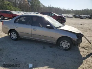 2002 Honda Civic LX with VIN 2HGES16592H539113, listed as a Copart auction lot 49825885 with 0 mi miles and Salvage Title. Bid and sale history available at carsss.com. Image 4.