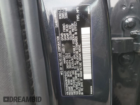 2021 Volvo XC90 Momentum with VIN YV4102PK8M1715421, listed as a Copart auction lot 46662945 with 30,737 mi miles and Salvage Title. Bid and sale history available at carsss.com. Image 15.