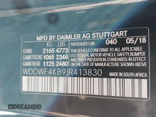 2018 Mercedes-Benz C 300 с VIN WDDWF4KB9JR413830, выставлен на аукционе IAAI как лот 41938545 с пробегом 48 385 миль миль и . История ставок и продаж доступна на DreamBid. Изображение 9.