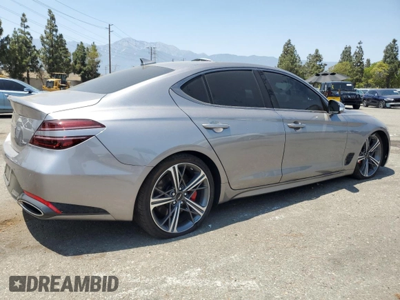 2024 Genesis G70 2.5T with VIN KMTG34SC7RU139599, listed as a Copart auction lot 62535435 with 9,416 mi miles and Salvage title. Bid and sale history available at DreamBid. Image 3.