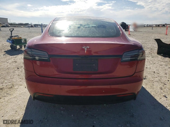 2022 Tesla Model S with VIN 5YJSA1E57NF488727, listed as a Copart auction lot 88238485 with 26,899 mi miles and Salvage Title. Bid and sale history available at carsss.com. Image 6.